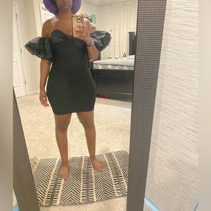 Off the shoulder black dress